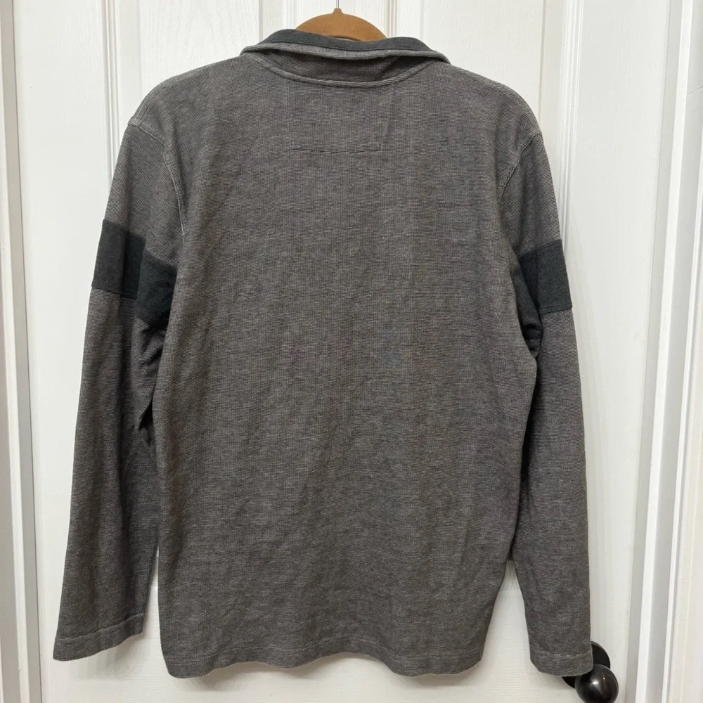 Gray Stripe Quarter Zip Pullover | Banana Republic L